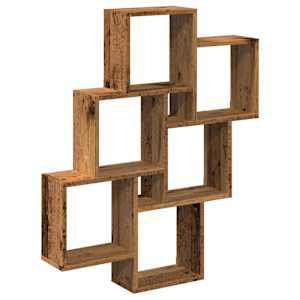 Nástěnná police kostky old wood 78x15x93 cm kompozitní dřevo - obrázek 2