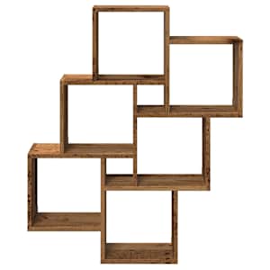 Nástěnná police kostky old wood 78x15x93 cm kompozitní dřevo - obrázek 4