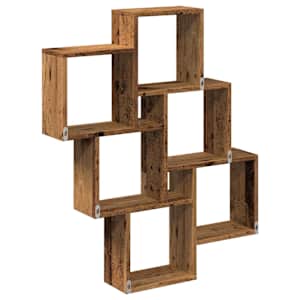 Nástěnná police kostky old wood 78x15x93 cm kompozitní dřevo - obrázek 6