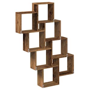 Nástěnná police kostky old wood 90x15x119,5 cm kompozitní dřevo - obrázek 6
