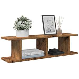 Stenske police 2 kosa starega lesa 75x18x20 cm inženirski les