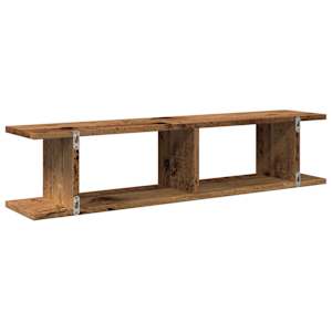 Nástěnné police 2 ks old wood 90 x 18 x 20 cm kompozitní dřevo - obrázek 7