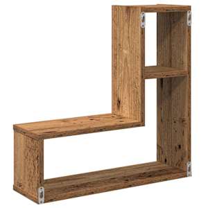 Nástěnné police 2 ks old wood 50 x 15 x 50 cm kompozitní dřevo - obrázek 7