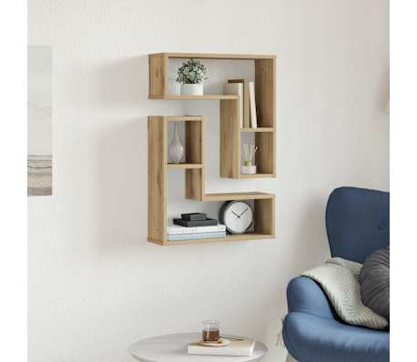 vidaXL &Eacute;tag&egrave;res cube murales 2 pcs ch&ecirc;ne artisanal bois d'ing&eacute;nierie
