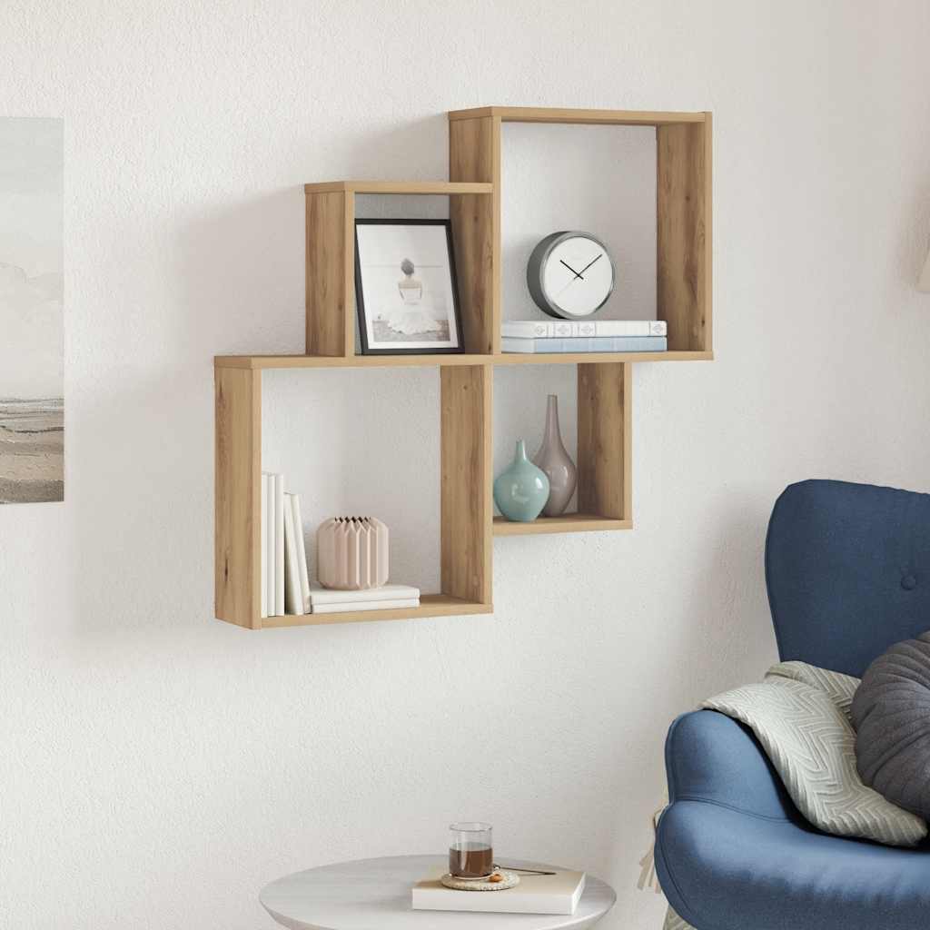vidaXL fali polc Artisan tölgy 80x15x78,5 cm Gépelt fa