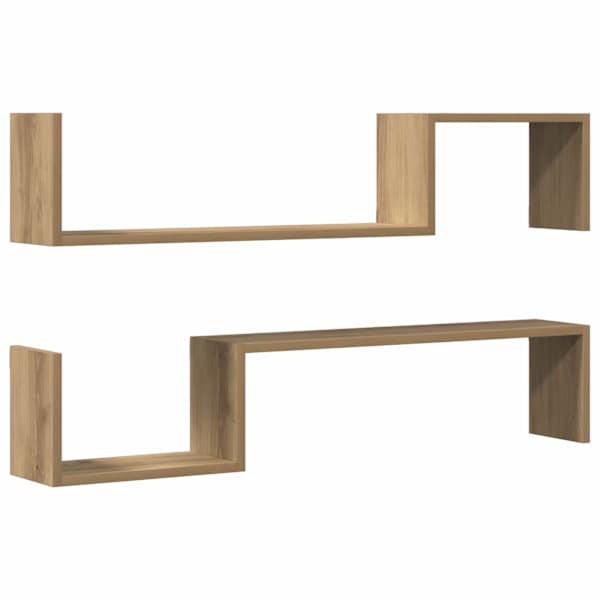 vidaXL Seinariiulid 2 tk Artisan Oak 100x15x20 cm Engineered Wood