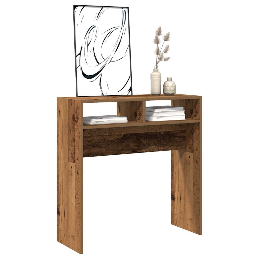 vidaXL Wandtafel 78x30x80 cm bewerkt hout oud houtkleurig afbeelding