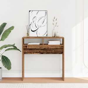 Konzolový stolek old wood 78 x 30 x 80 cm kompozitní dřevo - obrázek 1