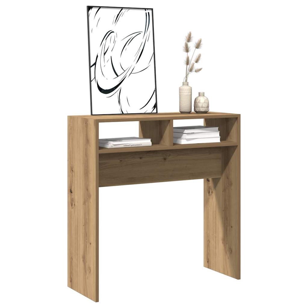 vidaXL kézműves tölgy színű szerelt fa dohányzóasztal 78 x 30 x 80 cm