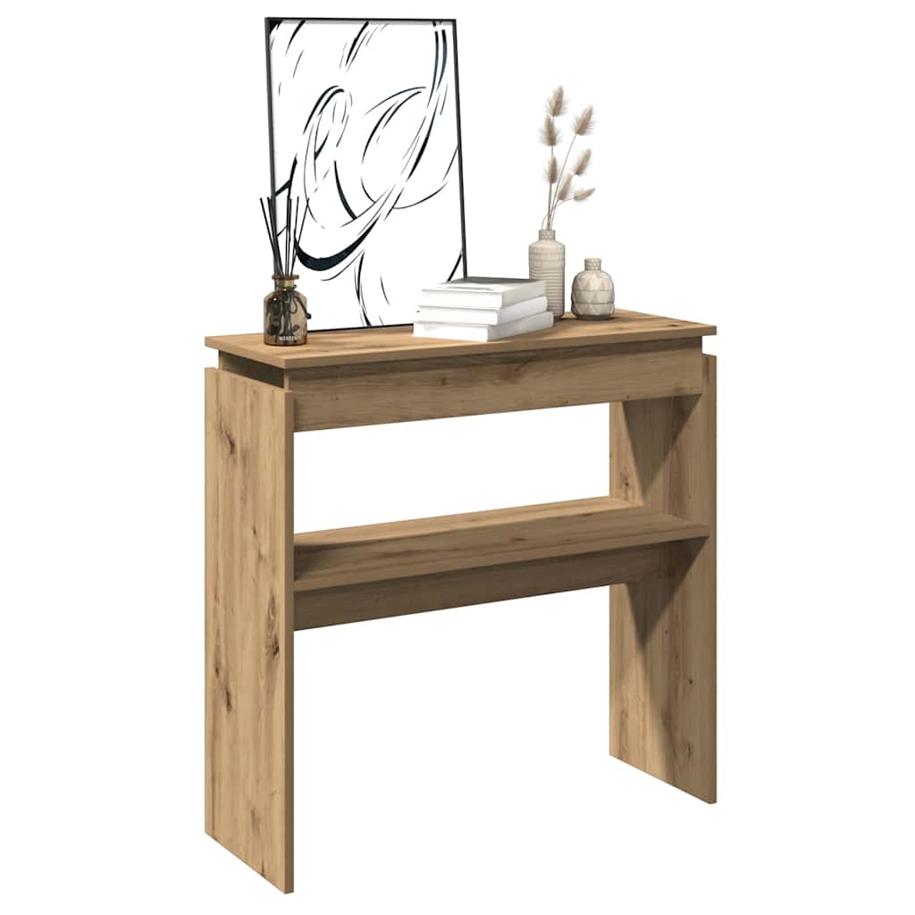 vidaXL Wandtafel 80x30x80 cm bewerkt hout artisanaal eikenkleurig afbeelding