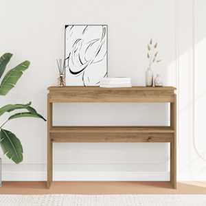 Konzolový stolek dub artisan 102x30x80 cm kompozitní dřevo - obrázek 3