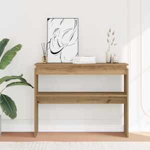 Konzolový stolek dub artisan 102x30x80 cm kompozitní dřevo - obrázek 1