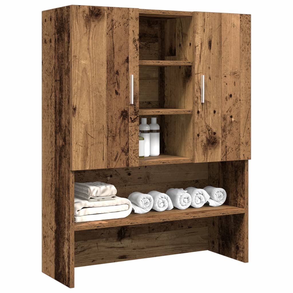 Waschmaschinenschrank Altholz-Optik 70,5×25,5×90 cm