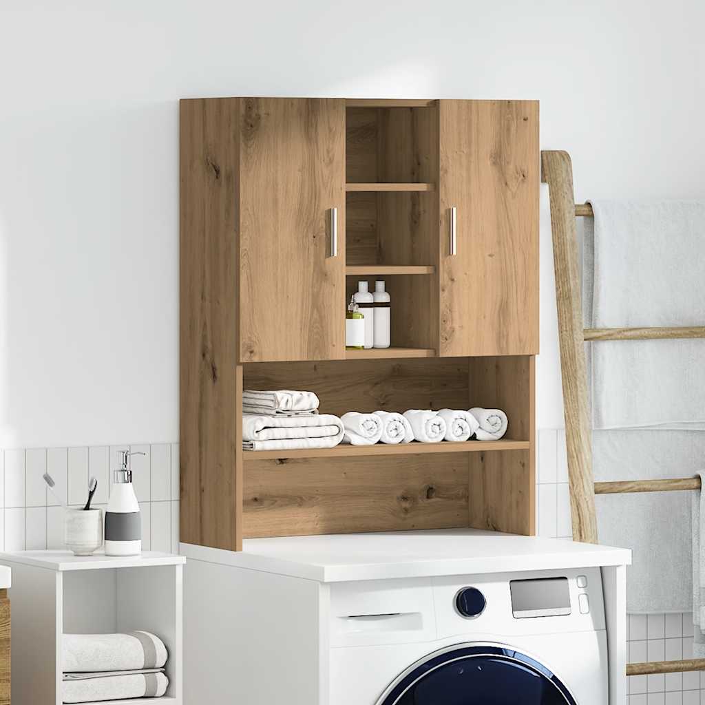 vidaXL kézműves tölgy színű mosógépszekrény 70,5 x 25,5 x 90 cm