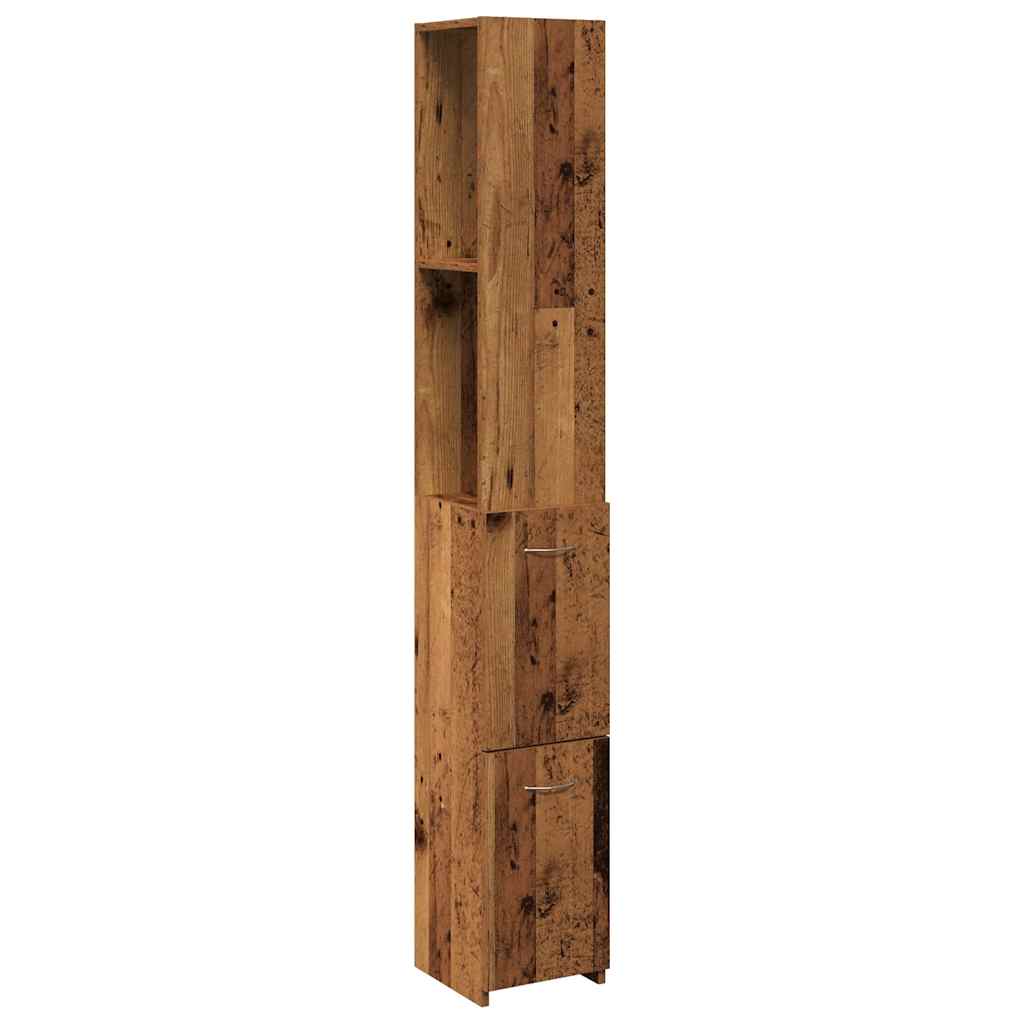 vidaXL Koupelnová skříňka old wood 25x25x170 cm kompozitní dřevo