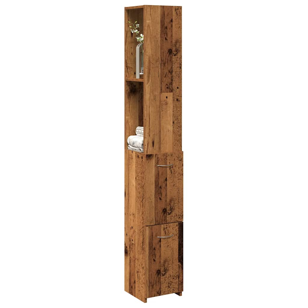 vidaXL Badezimmerschrank Altholz-Optik 25x25x170 cm Holzwerkstoff