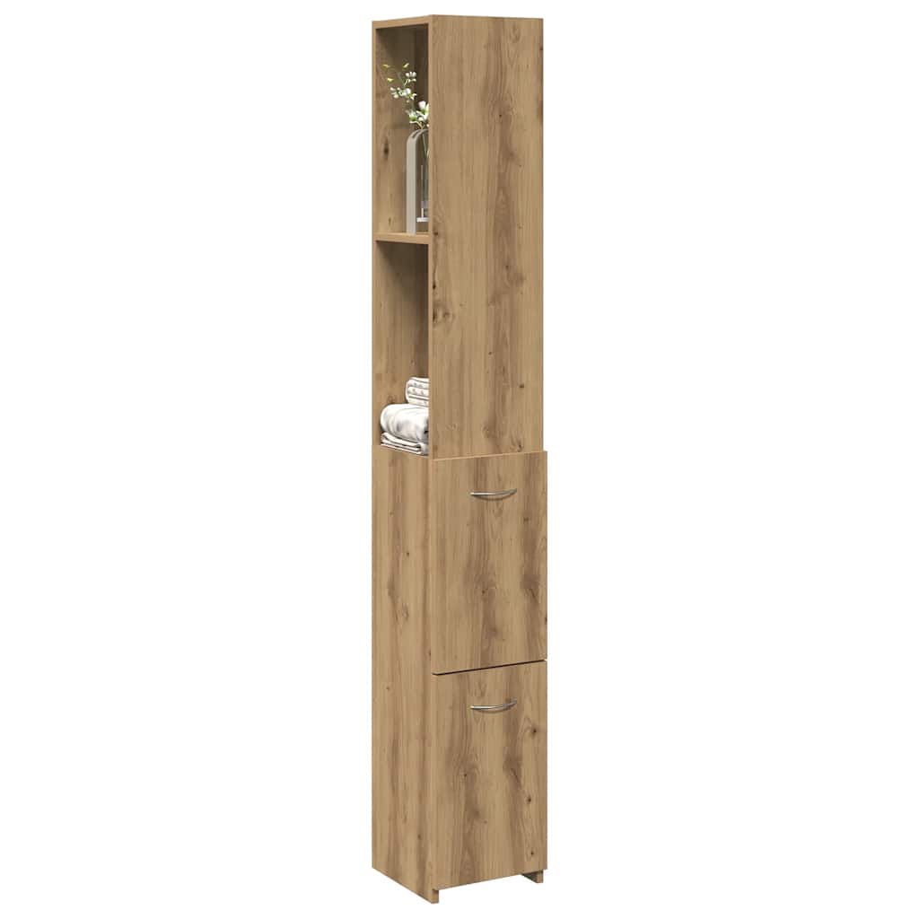vidaXL Dulap pentru baie stejar artizanal 25x25x170 cm lemn prelucrat