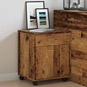 Skříňka na kolečkách old wood 45 x 38 x 54 cm kompozitní dřevo - obrázek 4