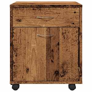 Skříňka na kolečkách old wood 45 x 38 x 54 cm kompozitní dřevo - obrázek 5