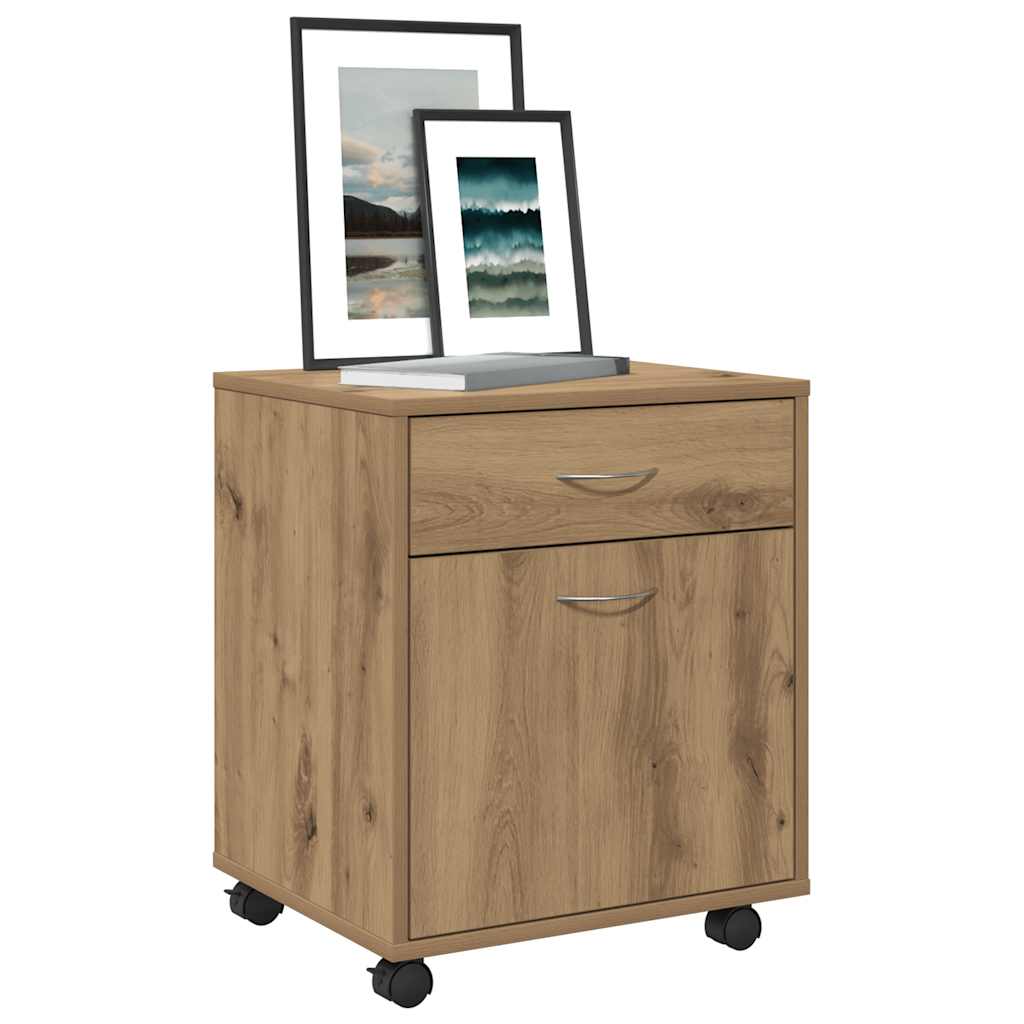 vidaXL Rollcontainer Artisan-Eiche 45x38x54 cm Holzwerkstoff