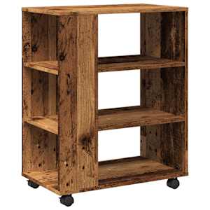 Skříňka na kolečkách old wood 60 x 35 x 75 cm kompozitní dřevo - obrázek 2
