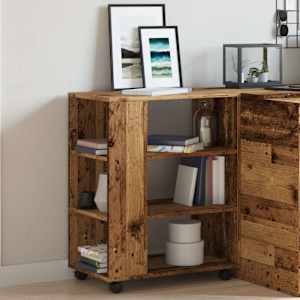 Skříňka na kolečkách old wood 60 x 35 x 75 cm kompozitní dřevo - obrázek 4