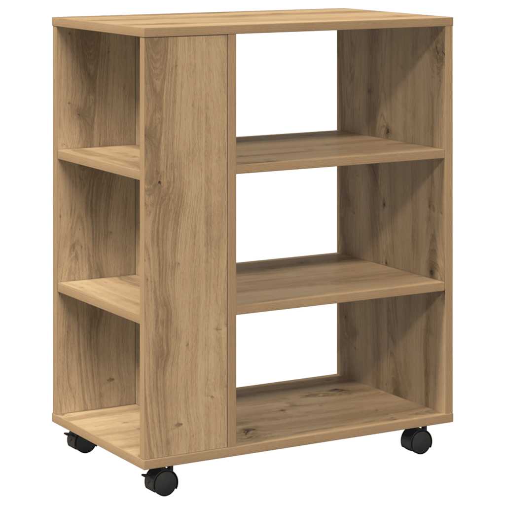 vidaXL Skříňka na kolečkách dub artisan 60x35x75 cm kompozitní dřevo