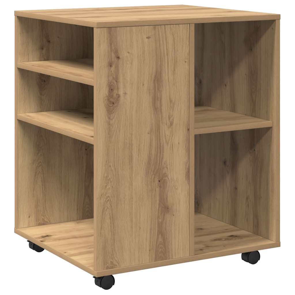 vidaXL Skříňka na kolečkách dub artisan 60x53x72 cm kompozitní dřevo