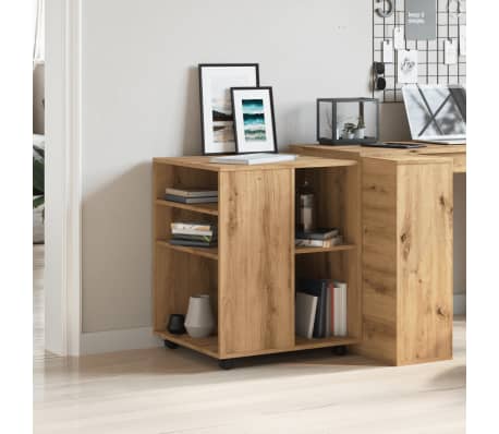 vidaXL Rolling Cabinet Artisan Oak 60x53x72 cm Engineered Wood