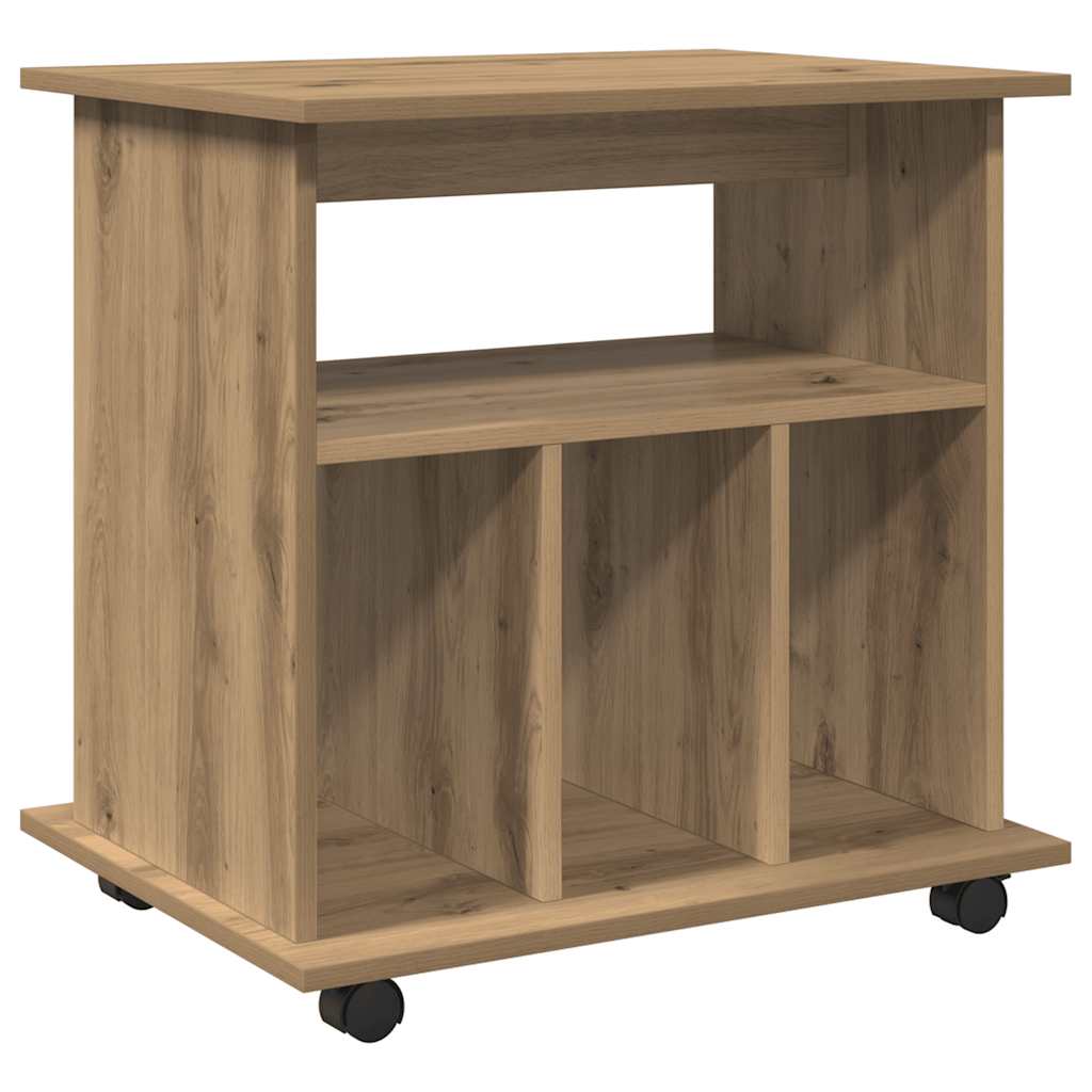 vidaXL Skříňka na kolečkách dub artisan 60x45x60 cm kompozitní dřevo