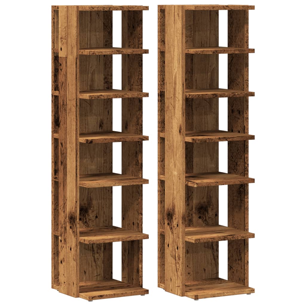 vidaXL Botníky 2 ks old wood 28 x 27 x 102 cm kompozitní dřevo