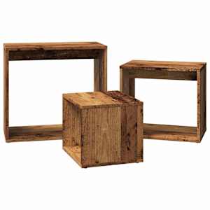 Hnízdové stolky 3 ks old wood kompozitní dřevo - obrázek 5