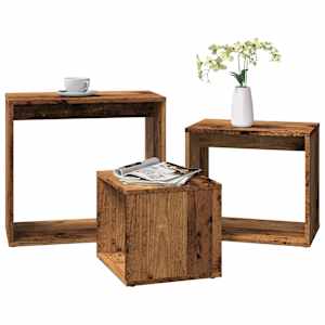 Hnízdové stolky 3 ks old wood kompozitní dřevo - obrázek 1