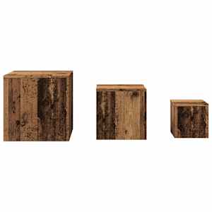 Odkládací stolky 3 ks old wood kompozitní dřevo - obrázek 4