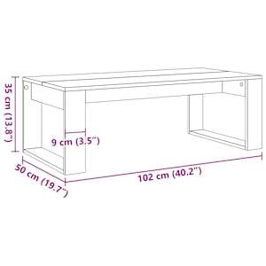 Konferenční stolek old wood 102 x 50 x 35 cm kompozitní dřevo - obrázek 9
