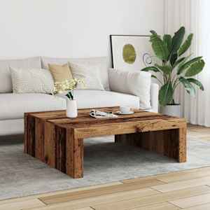 Konferenční stolek old wood 100 x 100 x 35 cm kompozitní dřevo - obrázek 3