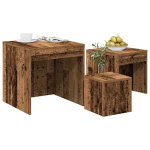 Hnízdové stolky 3 ks old wood kompozitní dřevo - obrázek 4