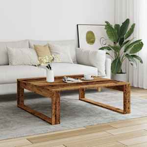 Konferenční stolek old wood 100 x 100 x 35 cm kompozitní dřevo - obrázek 3