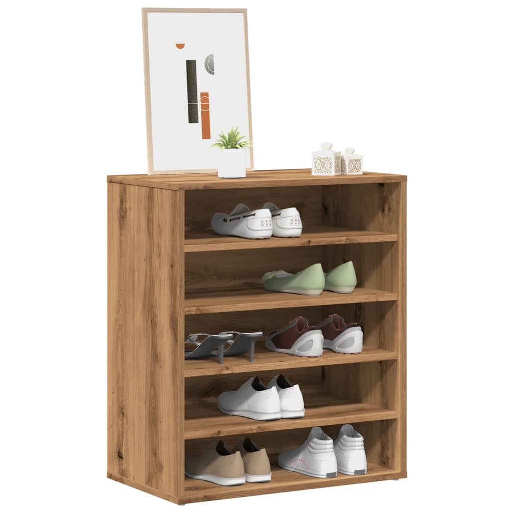 vidaXL Schuhregal Artisan-Eiche 60x35x70 cm Holzwerkstoff