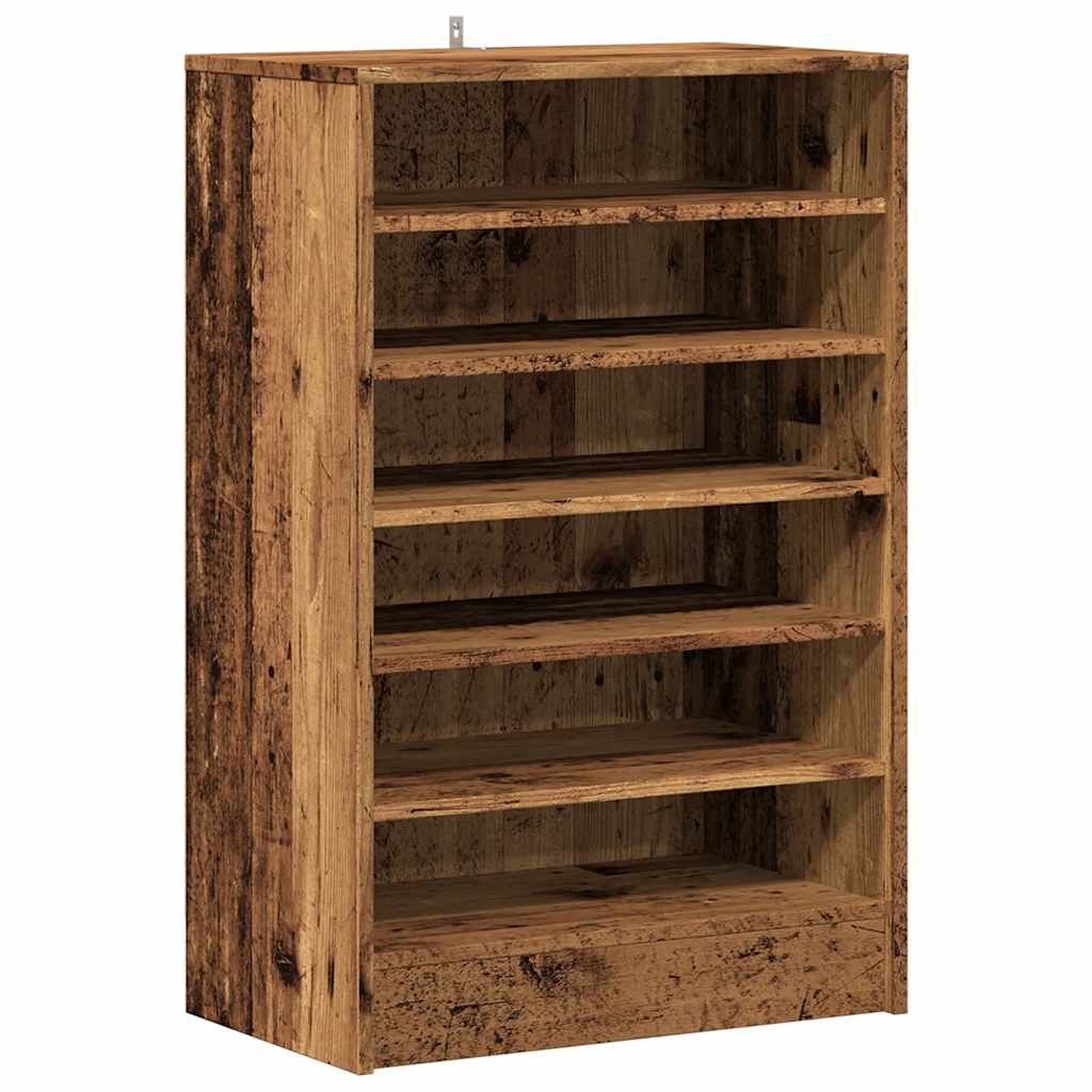 vidaXL Botník old wood 60 x 35 x 92 cm kompozitní dřevo