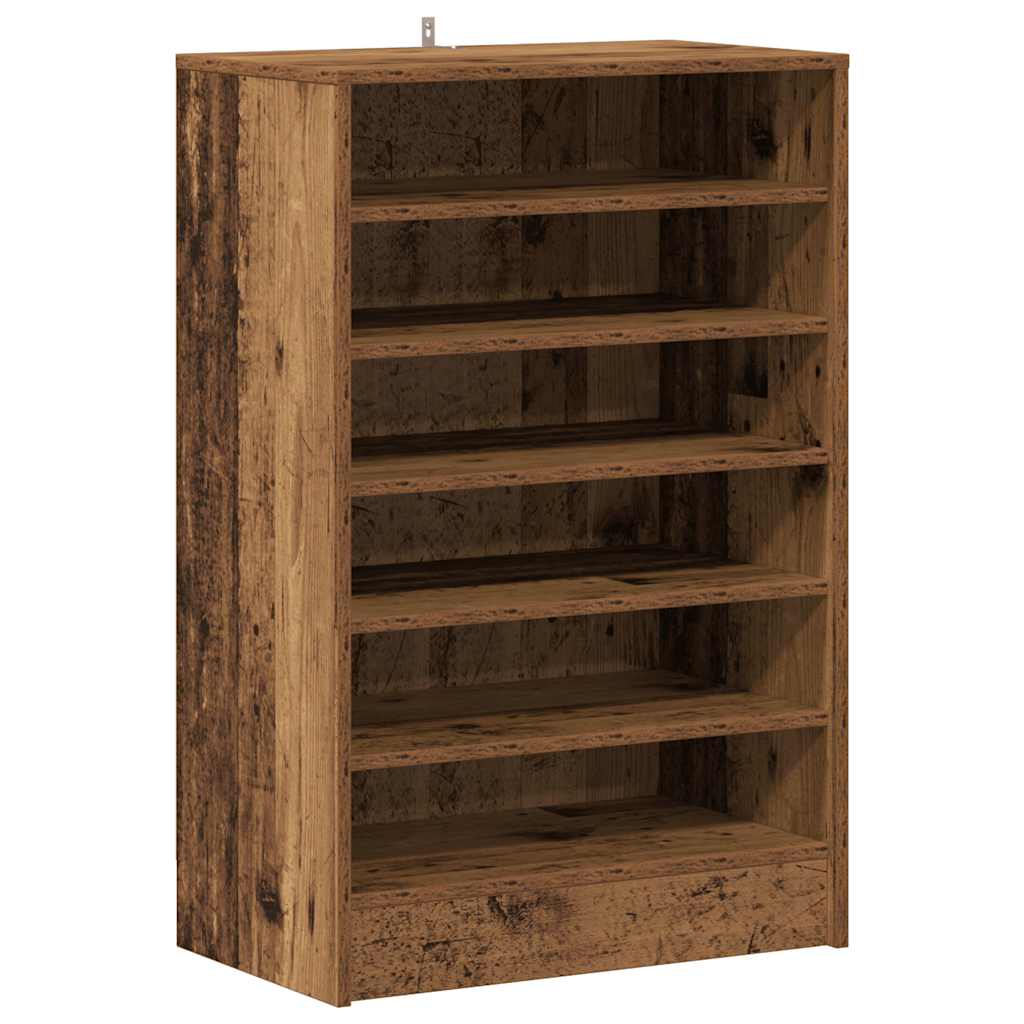 vidaXL Botník old wood 60 x 35 x 92 cm kompozitní dřevo