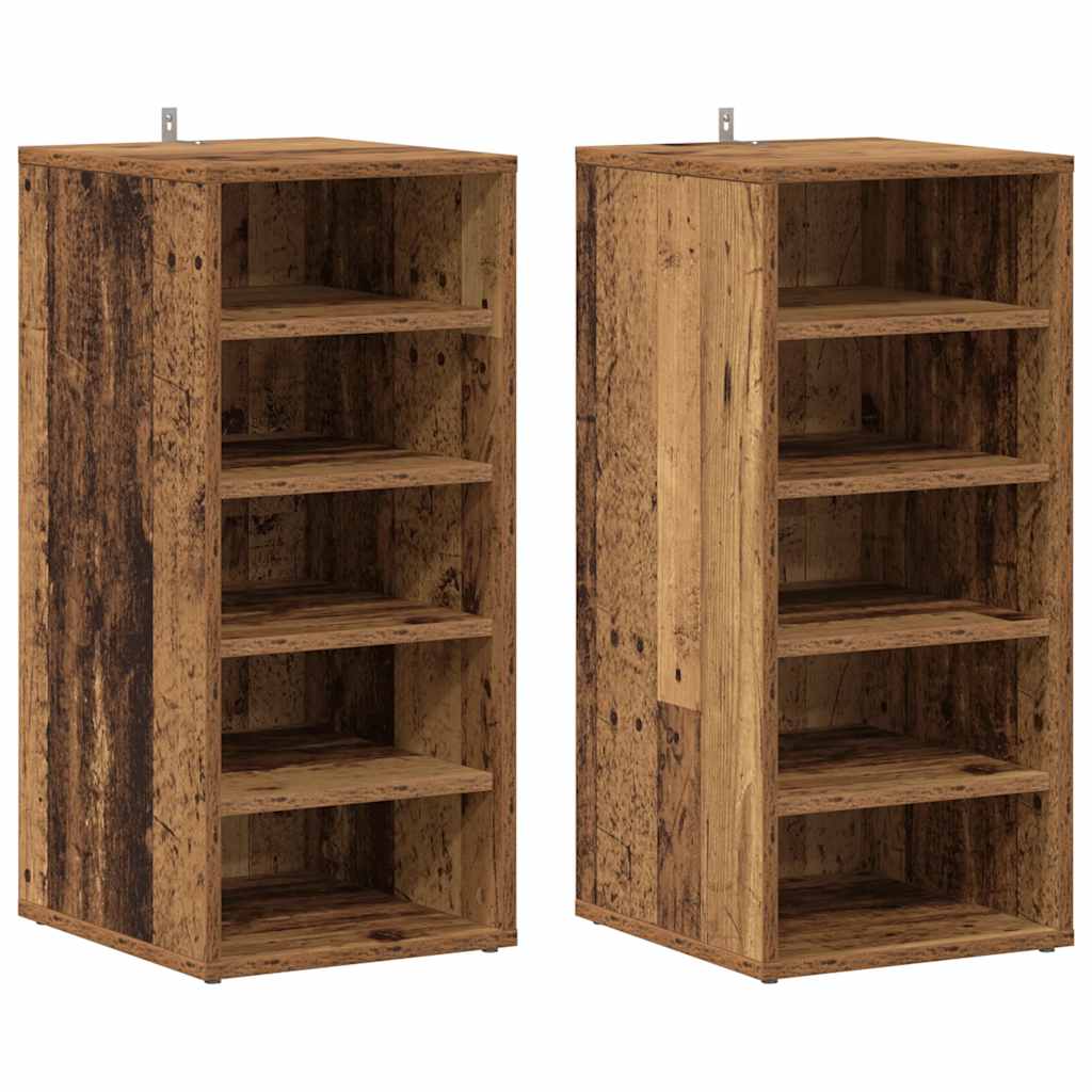 vidaXL Botníky 2 ks old wood 32 x 35 x 70 cm kompozitní dřevo