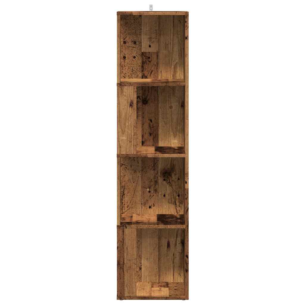 vidaXL Hoekkast 33x33x132 cm bewerkt hout oud houtkleurig