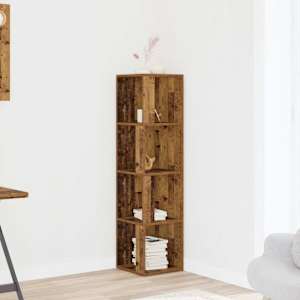 Kotna omarica stari les 33x33x132 cm iverna plošča