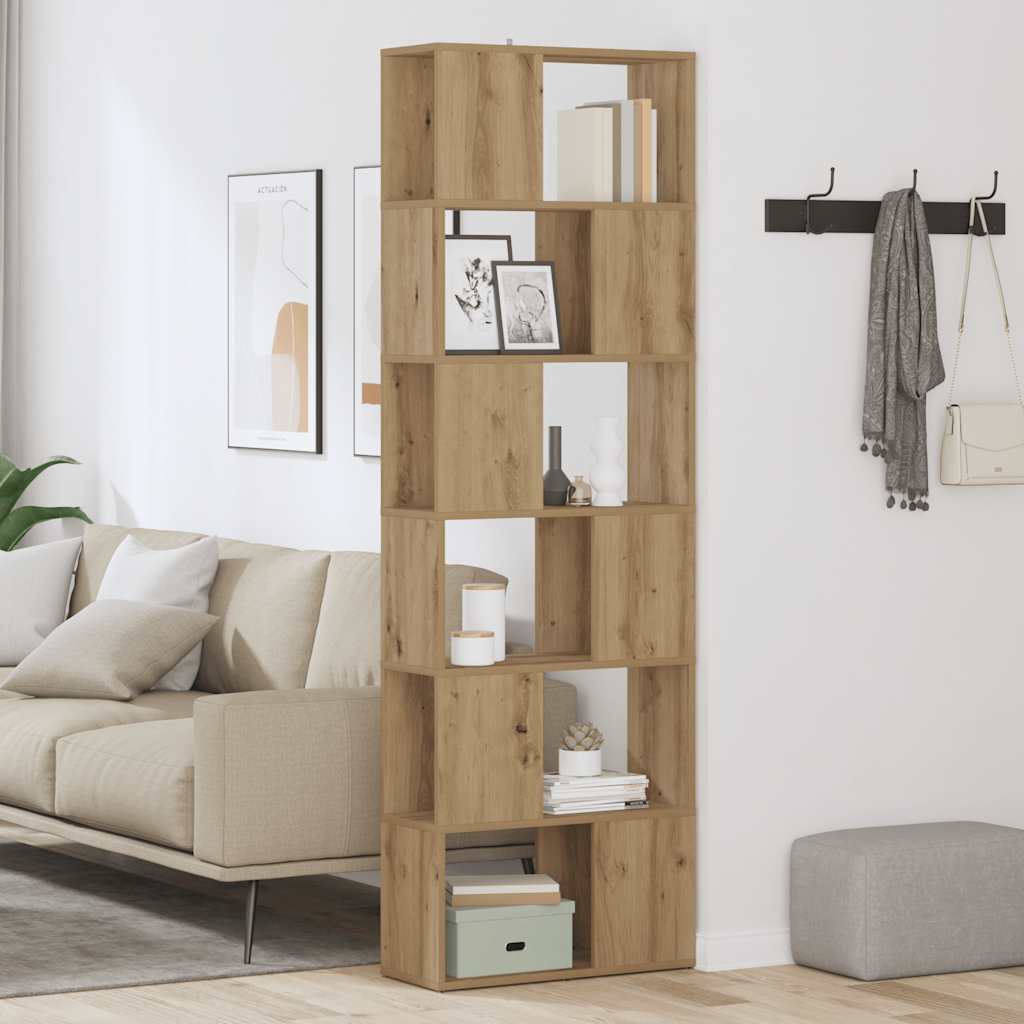 vidaXL Boekenkast/kamerscherm 60x24x186 cm artisanaal eikenkleur afbeelding