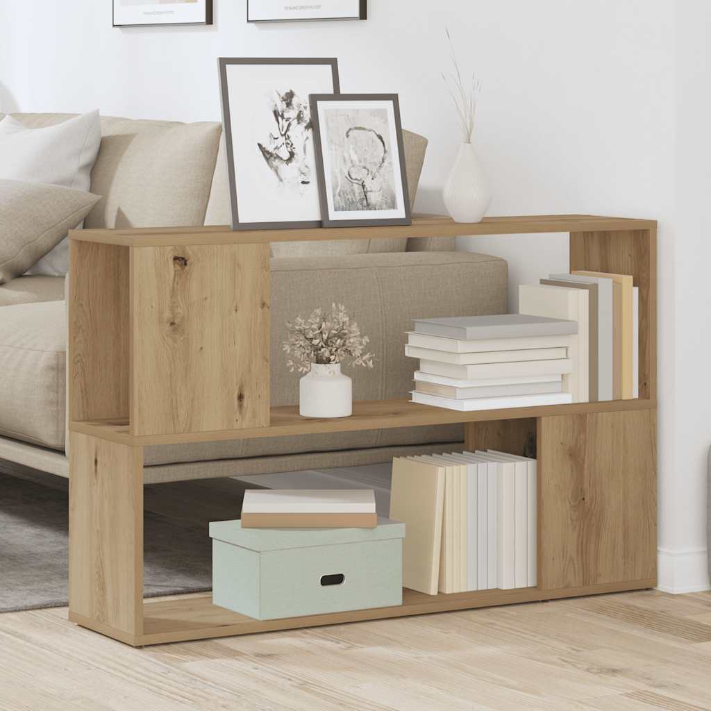 vidaXL Boekenkast 100x24x63 cm bewerkt hout artisanaal eikenkleur afbeelding