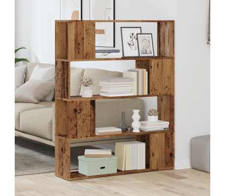 vidaXL Boekenkast / kamerscherm 100x24x124,5 cm oud houtkleurig