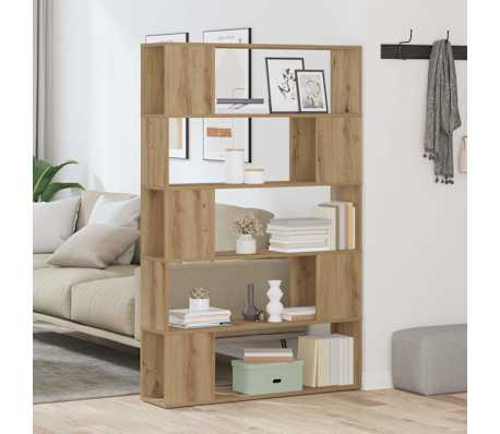 vidaXL grāmatu skapis/istabas dalītājs Artisan ozols 100x24x155 cm