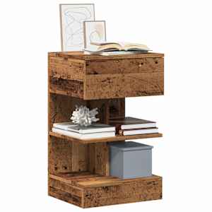 Nočne omarice 2 kosa starinski les 40x35x65 cm inženirski les