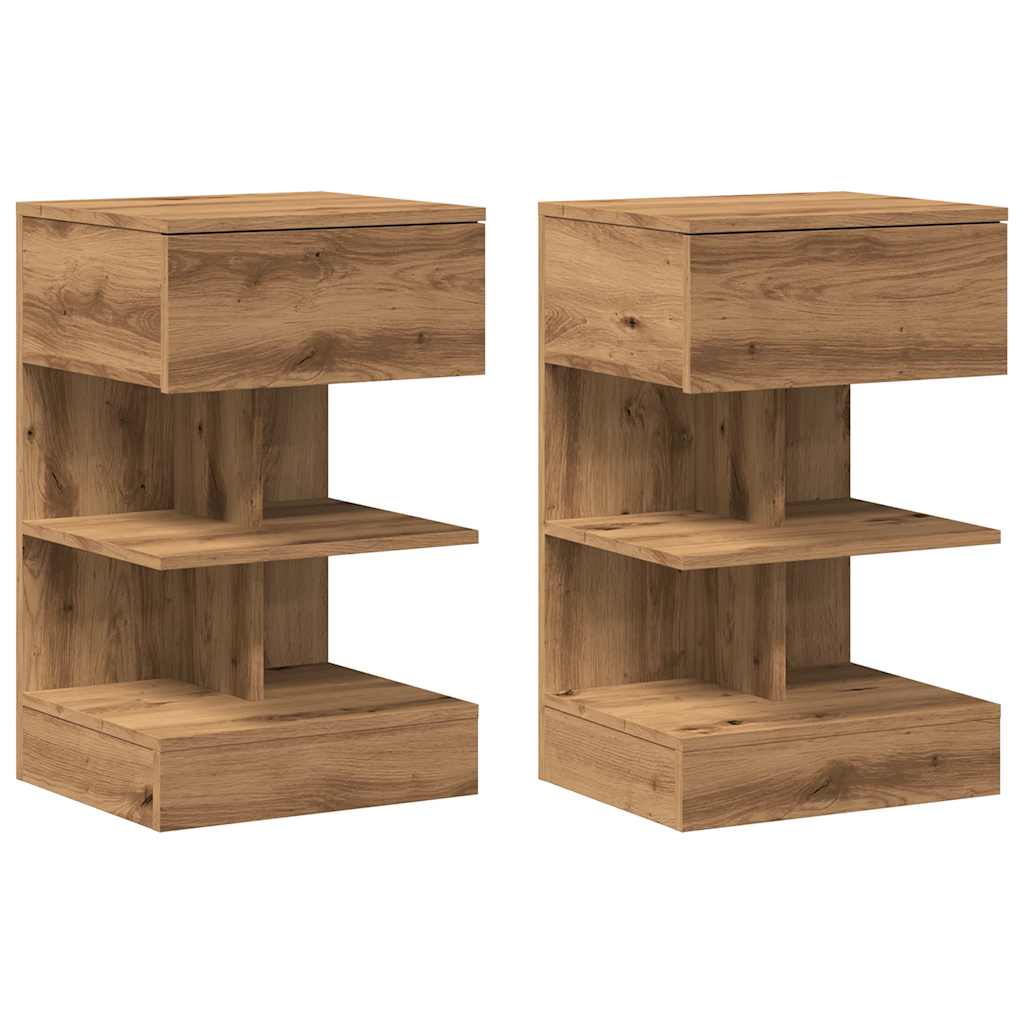 vidaXL Bedside Cabinets 2 pcs dub artisan 40x35x65 cm dřevotříska